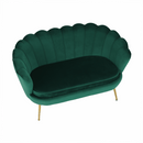 Pad Art-deco stílusban, smaragd Velvet anyag/gold króm-arany, NOBLIN