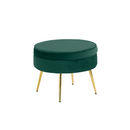 Luxus zsámoly/puff, smaragd Velvet szövet/króm arany, Art-deco, NOBLIN TYP 1