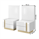 2 éjjeliszekrény, fehér/grandson tölgy/fehér magas fényű, CITY