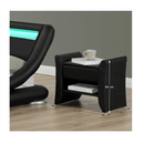 Éjjeliszekrény, fekete textilbőr, BOLTON