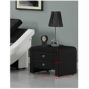 Éjjeliszekrény, ökobőr, fekete, WILSON