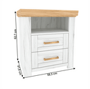 Éjjeli szekrény  X, tölgy craft arany/tölgy craft fehér, SUDBURY