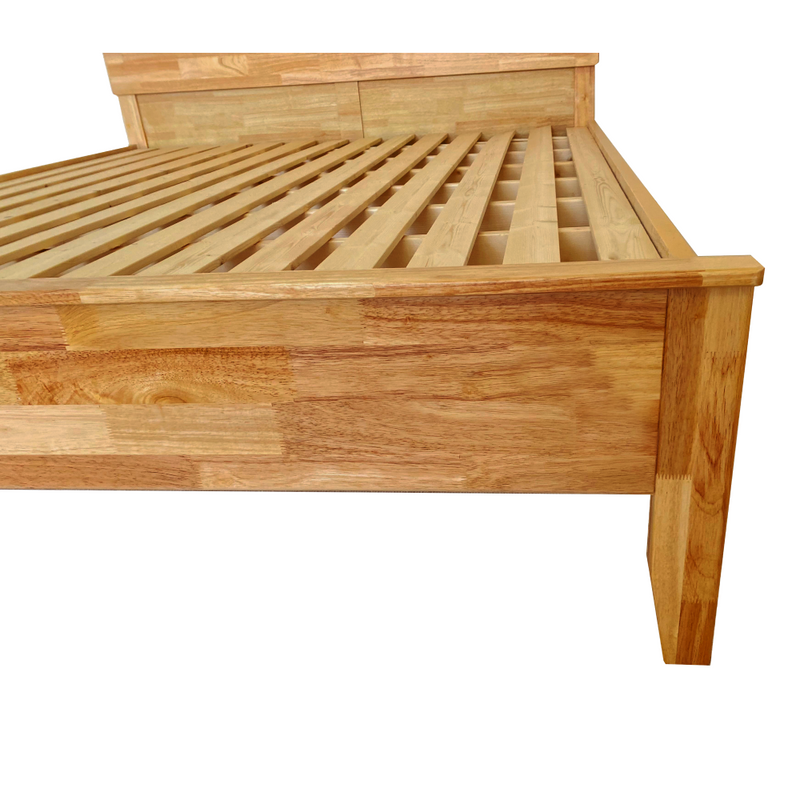 Franciaágy, 160x200, masszív fa, természetes, NOEMI