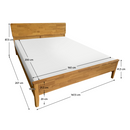 Franciaágy, 160x200, masszív fa, természetes, NOEMI