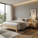 Éjjeliszekrény, masszív fa, természetes, BRUNI