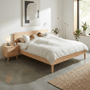 Éjjeliszekrény, masszív fa, természetes, BRUNI