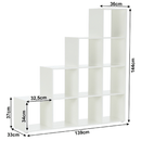 könyvespolc piramis, fehér, laminált DTD, NORAH