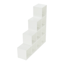 könyvespolc piramis, fehér, laminált DTD, NORAH