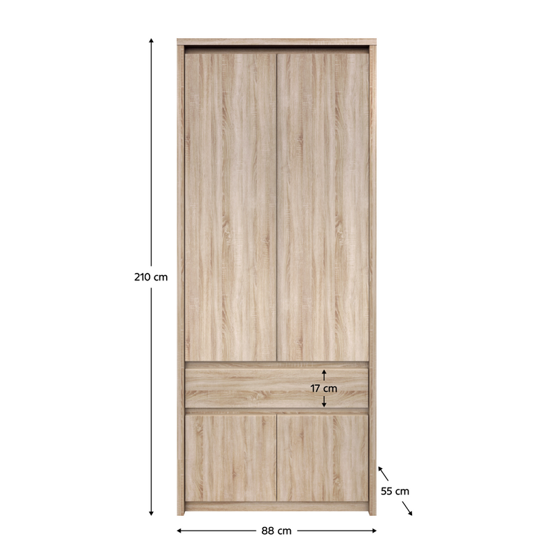 Akasztós szekrény, DTD laminált, tölgy sonoma, NORTY