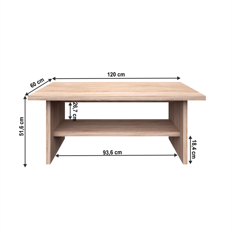 Dohányzóasztal, DTD laminált, tölgy sonoma, NORTY