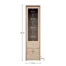 Vitrines szekrény, DTD laminált, tölgy sonoma, NORTY TYP 4