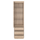 Vitrines szekrény, DTD laminált, tölgy sonoma, NORTY TYP 4