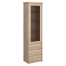 Vitrines szekrény, DTD laminált, tölgy sonoma, NORTY TYP 4