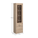 Vitrines szekrény, DTD laminált, tölgy sonoma, NORTY TYP 4