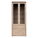 Vitrines szekrény, DTD laminált, tölgy sonoma, NORTY TYP 3