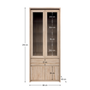 Vitrines szekrény, DTD laminált, tölgy sonoma, NORTY TYP 3