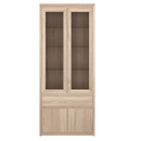 Vitrines szekrény, DTD laminált, tölgy sonoma, NORTY TYP 3
