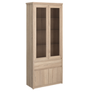 Vitrines szekrény, DTD laminált, tölgy sonoma, NORTY TYP 3