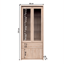 Vitrines szekrény, DTD laminált, tölgy sonoma, NORTY TYP 3