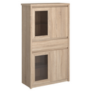 Vitrines szekrény, DTD laminált, tölgy sonoma, NORTY TYP 7
