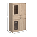 Vitrines szekrény, DTD laminált, tölgy sonoma, NORTY TYP 7