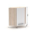 Felső sarokszekrény 1DV, tölgy sonoma/fehér, univerzális, NOVA PLUS NOPL-013-OH