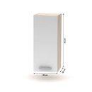 Felsőszekrény, fehér/tölgy sonoma, NOVA PLUS NOPL-002-OH