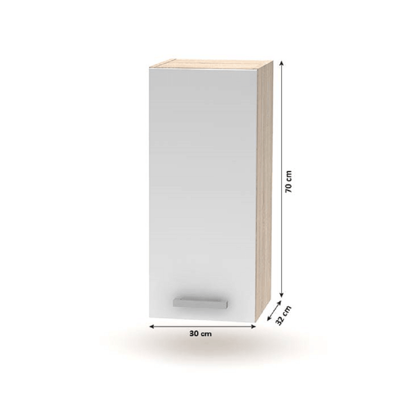 Felsőszekrény, fehér/tölgy sonoma, NOVA PLUS NOPL-002-OH