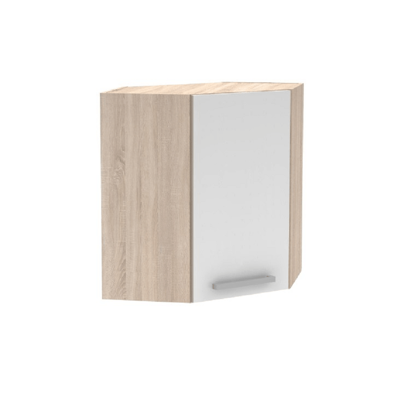 Felső sarokszekrény 1DV, tölgy sonoma/fehér, univerzális, NOVA PLUS NOPL-013-OH