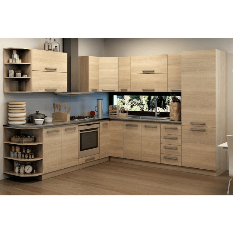 Alsó sarokszekrény, tölgy sonoma, univerzális, NOVA PLUS NOPL-061-RS