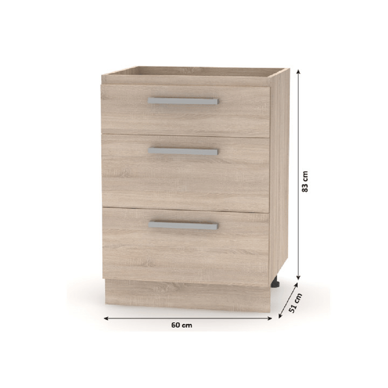 Konyhabútor 2,4 m, tölgy sonoma/fehér, NOVA PLUS