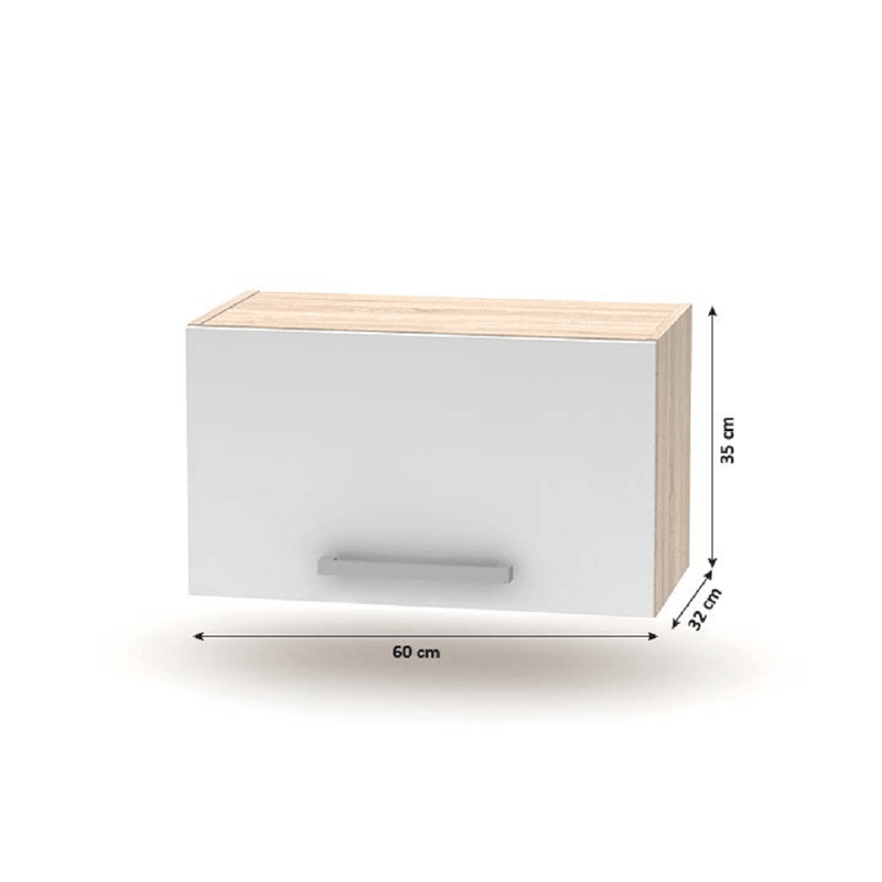 Konyhabútor 2,4 m, tölgy sonoma/fehér, NOVA PLUS
