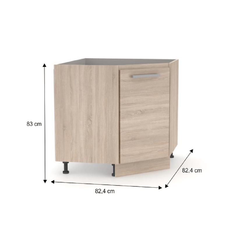 Alsó sarokszekrény, tölgy sonoma, univerzális, NOVA PLUS NOPL-065-RS