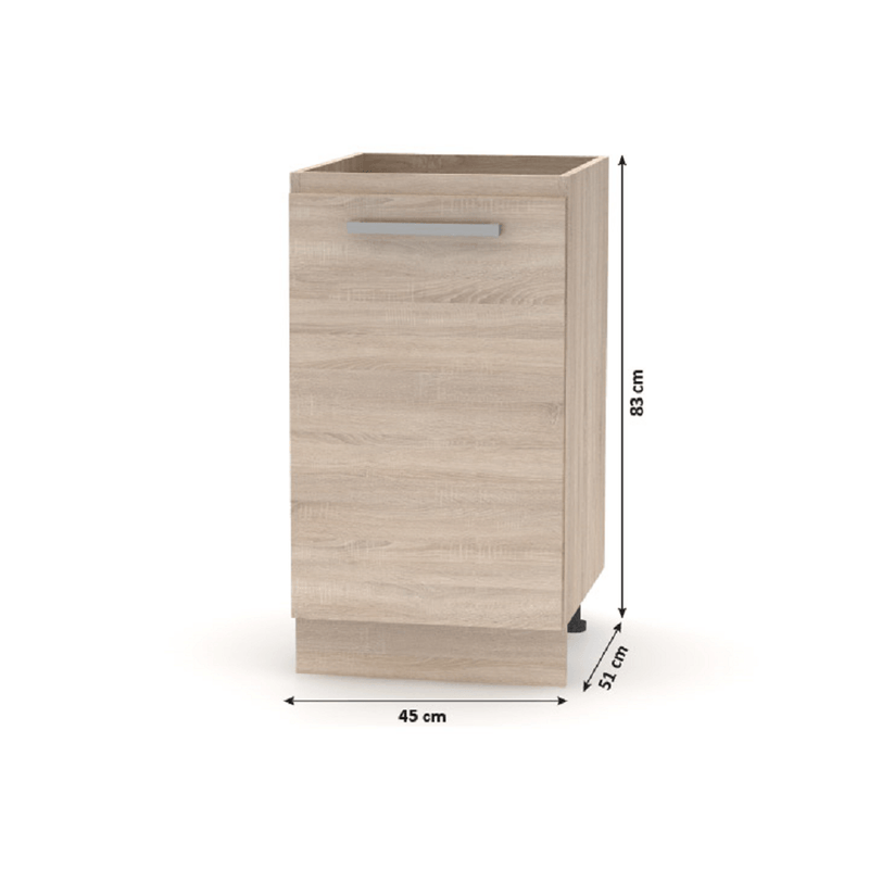 Alsószekrény 45 1DV, tölgy sonoma, NOVA PLUS NOPL-063-0S