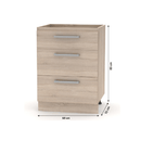 Fiókos alsószekrény 60, tölgy sonoma, NOVA PLUS NOPL-058-0S