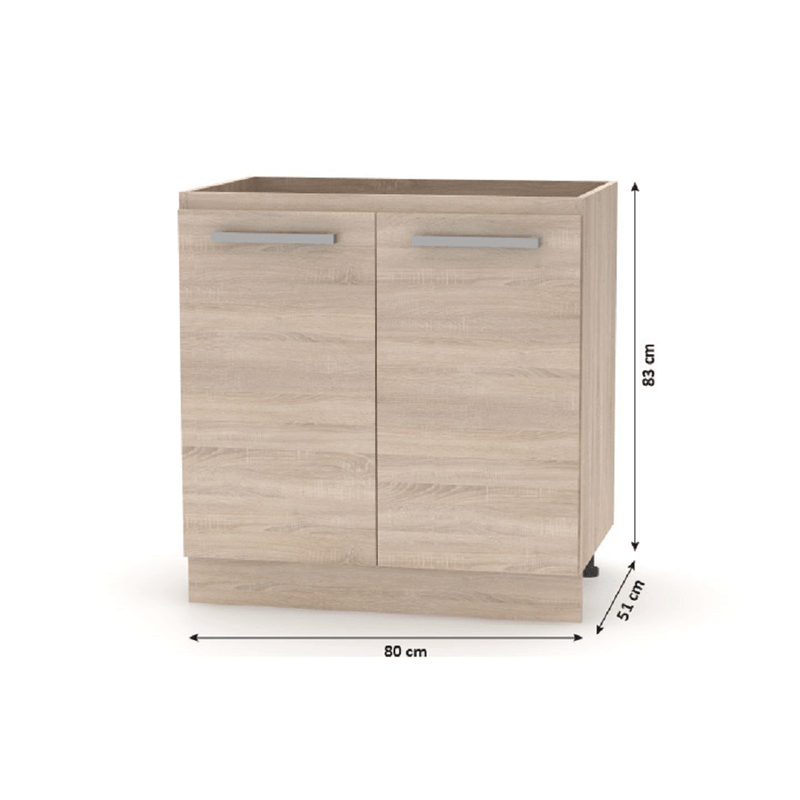 Alsószekrény 80  2 DV, tölgy sonoma, NOVA PLUS NOPL-060-0S