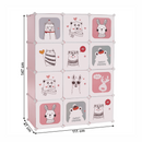 Gyerek moduláris szekrény, rózsaszín/gyerek minta, NURMI