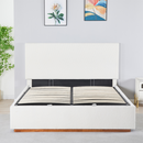 Ágy ráccsal és tárolóval, 160x200, fehér, NUVOLA