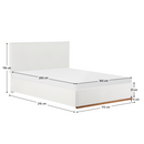 Ágy ráccsal és tárolóval, 160x200, fehér, NUVOLA