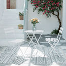 Kerti szett 1+2, fehér, acél, OBAX