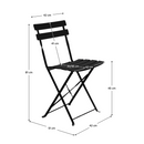 Kerti szett 1+2, fekete, acél, OBAX