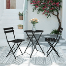 Kerti szett 1+2, fekete, acél, OBAX