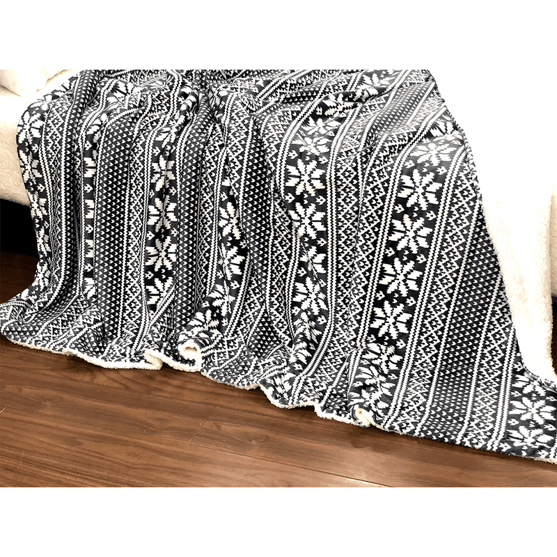 Kétoldalas bárány takaró, téli motívum, 150x200, MALENA