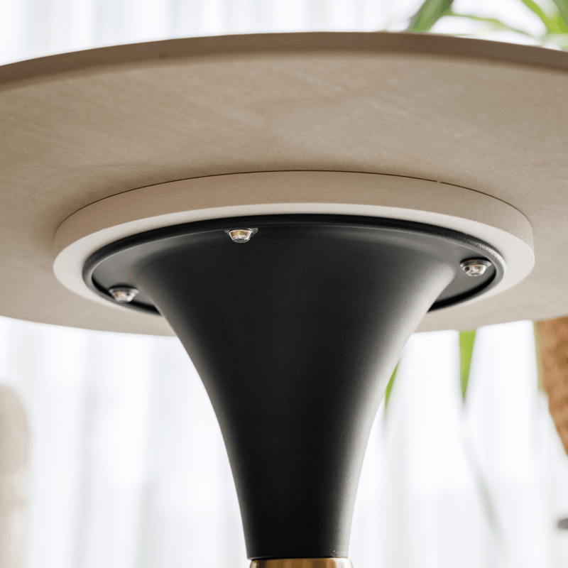 Dohányzóasztal, fehér márvány/fekete/arany, acél, ODIS