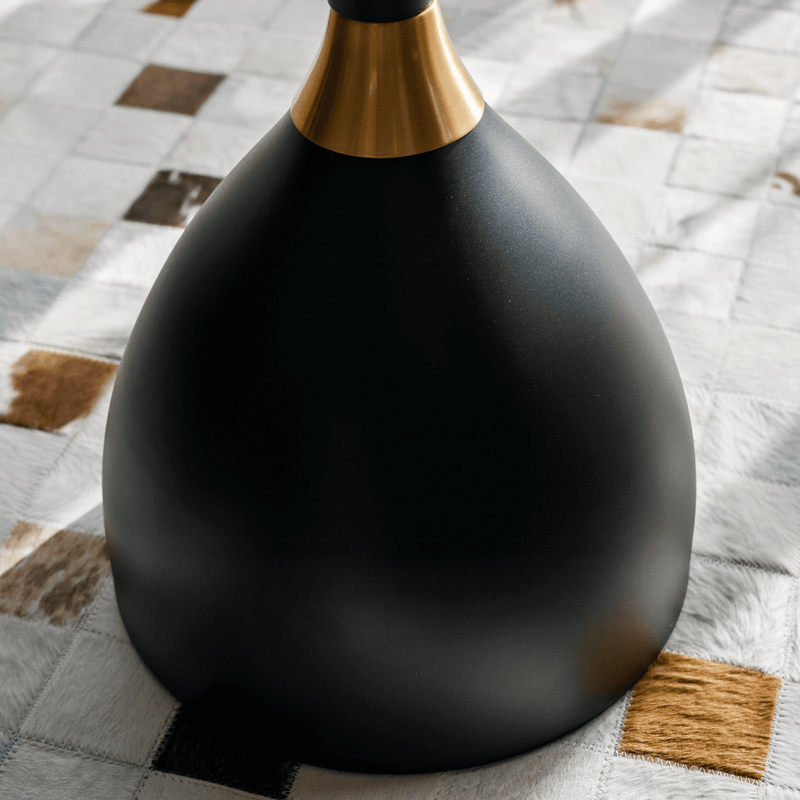 Dohányzóasztal, fehér márvány/fekete/arany, acél, ODIS