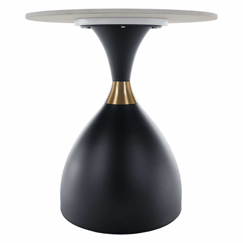 Dohányzóasztal, fehér márvány/fekete/arany, acél, ODIS