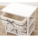 Komód, 2 fiókos, régi fehér RUBY2