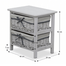 Komód, 2 fiókos, régi fehér RUBY2