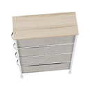 Komód szövet fiókokkal, világosszürke/fehér/bézs, OFELIA TYP 2