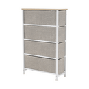 Komód szövet fiókokkal, világosszürke/fehér/bézs, OFELIA TYP 2